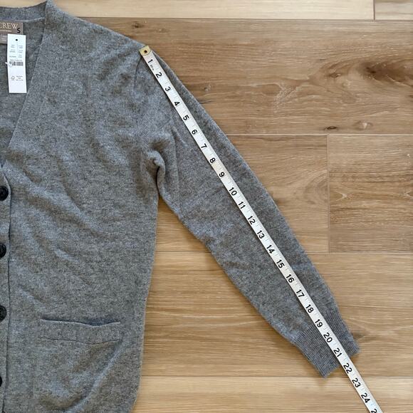 J. Crew Cashmere Relaxed Cardigan Sweater Heather Ash XXS - Picture 5 of 8